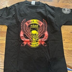 Vintage Sturgis Biker Shirt Mens Large Black 90s Black Hills Motorcycle Graphic